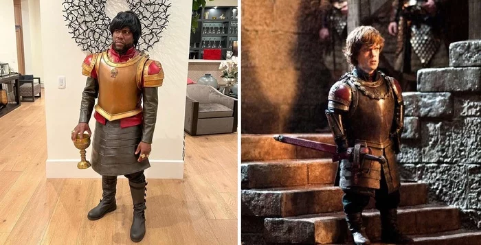 Kevin Hart dressed up as Tyrion for Halloween - Kevin Hart, Tyrion Lannister, Actors and actresses, Halloween, Self-irony, Humor, Cosplay, The photo, Peter Dinklage, Growth, From the network