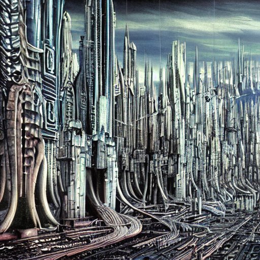 AI draws Giger-style cities of the future - My, Нейронные сети, Stable diffusion, Longpost