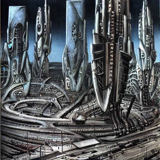 AI draws Giger-style cities of the future - My, Нейронные сети, Stable diffusion, Longpost