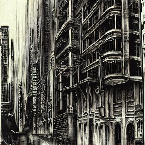 AI draws Giger-style cities of the future - My, Нейронные сети, Stable diffusion, Longpost