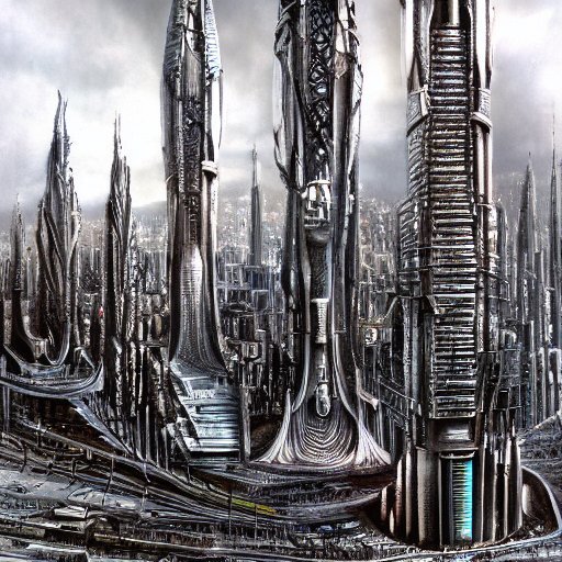 AI draws Giger-style cities of the future - My, Нейронные сети, Stable diffusion, Longpost