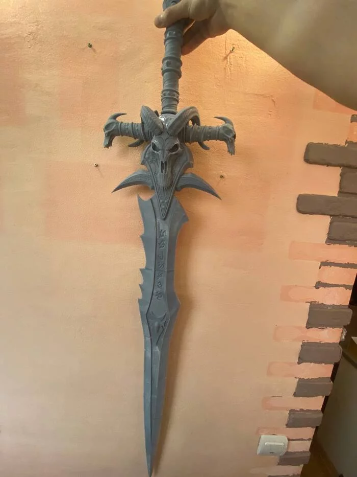 There must always be a Lich King - My, 3D печать, 3D printer, Modeling, Scale model, Stand modeling, Longpost, World of warcraft, Warcraft 3, Frostmourne, Ice Sorrow, Lich King, Sword