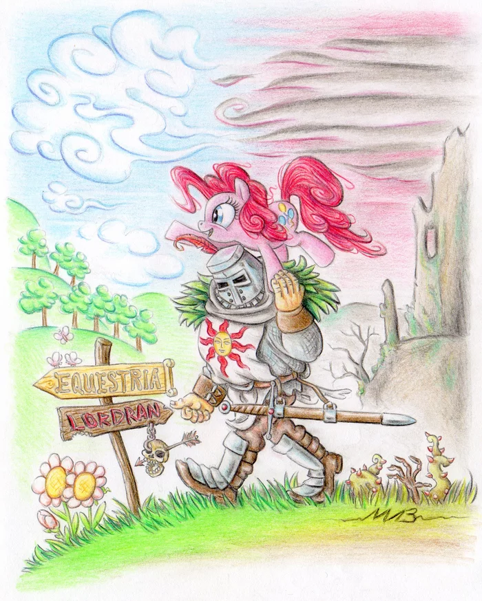 Граница - My Little Pony, Dark Souls, Solaire of Astora, Pinkie Pie