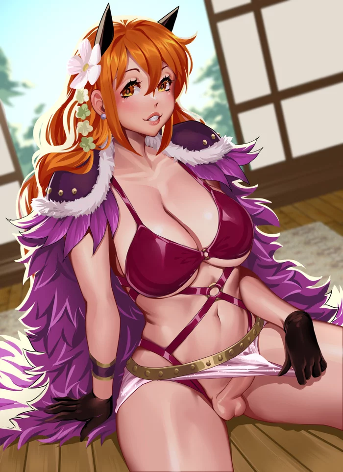 Nami - NSFW, Erotic, Hand-drawn erotica, Futanari, Futa art, Nami, Draltruist