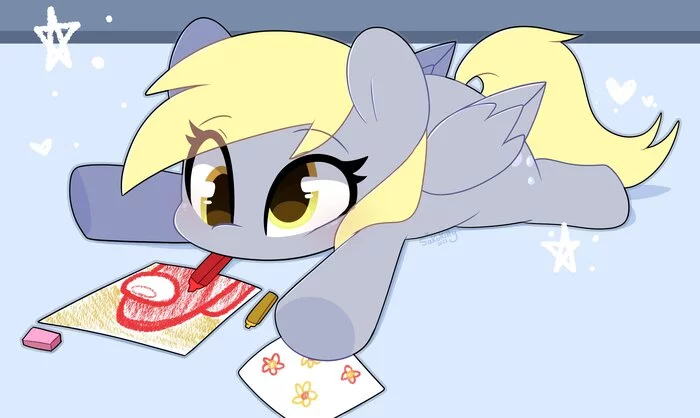 Draw something suspicious - My little pony, Derpy hooves, PonyArt, Art, Sakukittyy