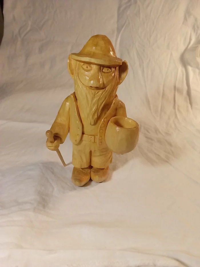 Leprechaun - My, Leprechaun, Linden, Wood carving, Hobby, Sculpture, Longpost