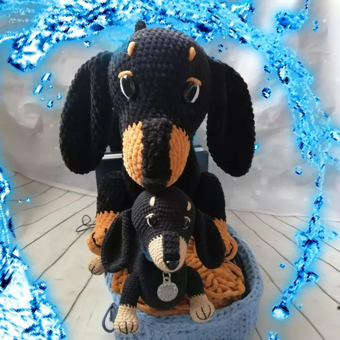 Dachshunds - My, Plush Toys, Amigurumi, Soft toy, Needlework without process