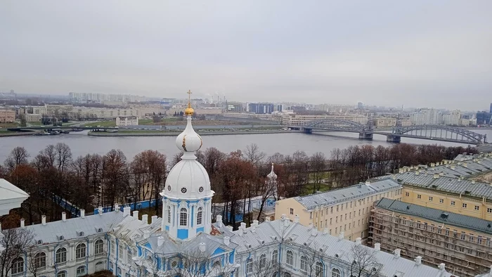 View from the belfry of the Smolny Cathedral - Saint Petersburg, Mobile photography, Colonnade, View, Longpost, View from above