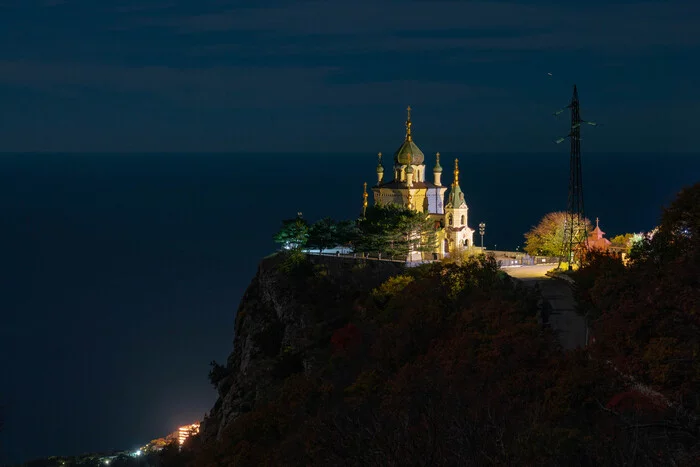 Foros church at night - My, Crimea, Foros, Foros Church, Night, Sevastopol