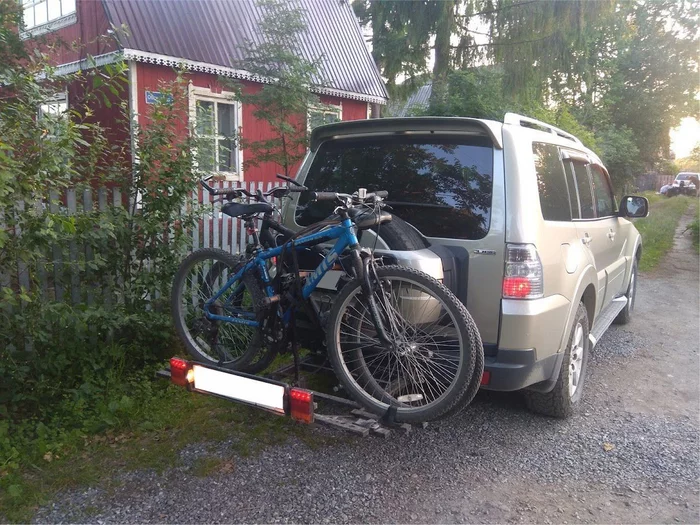 Homemade bike rack (bike platform) on Pajero 4 - My, Mitsubishi Pajero, A bike, Trunk, Longpost