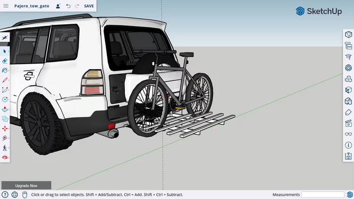 Homemade bike rack (bike platform) on Pajero 4 - My, Mitsubishi Pajero, A bike, Trunk, Longpost