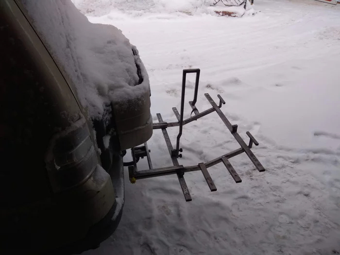 Homemade bike rack (bike platform) on Pajero 4 - My, Mitsubishi Pajero, A bike, Trunk, Longpost
