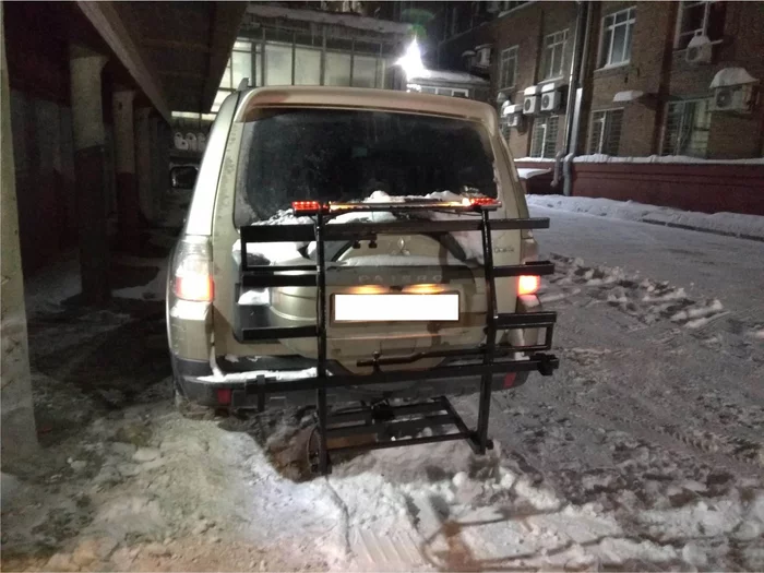 Homemade bike rack (bike platform) on Pajero 4 - My, Mitsubishi Pajero, A bike, Trunk, Longpost