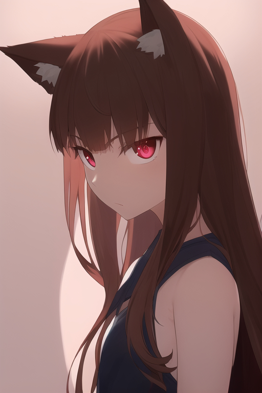 Holo The Wise She-Wolf by NovelAI - NSFW, My, Art, Нейронные сети, Artificial Intelligence, Girls, Anime, 2D, Stable diffusion, Longpost, Anime art, Boobs, Fantasy, Thighs, Sperm, Holo, Spice and Wolf