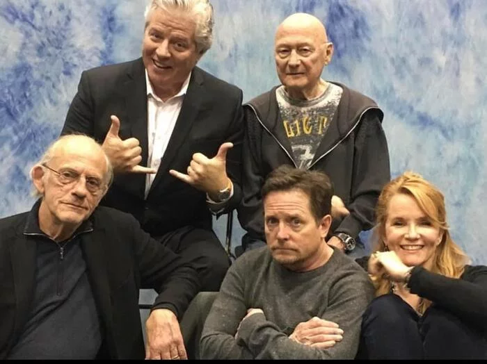 Recognizable cast - The photo, Actors and actresses, Back to the future (film), Christopher Lloyd, Thomas Wilson, Michael J. Fox, Lea Thompson, James Tolkan