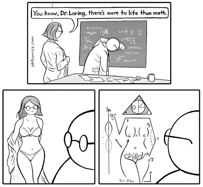 Reply to the post Ecstasy, when you proved something to your partner - Formula, Mathematics, Math humor, Reply to post, Pbfcomics, Repeat, Girls, Strip