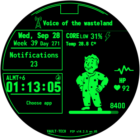 Answer to the post PipBoy watch face for Xiaomi Smart Band 7 - My, Pip-Boy, Fallout, Games, Clock face, Mi band, Mi band 7, Longpost, Numbers, Android, Android app, Reply to post