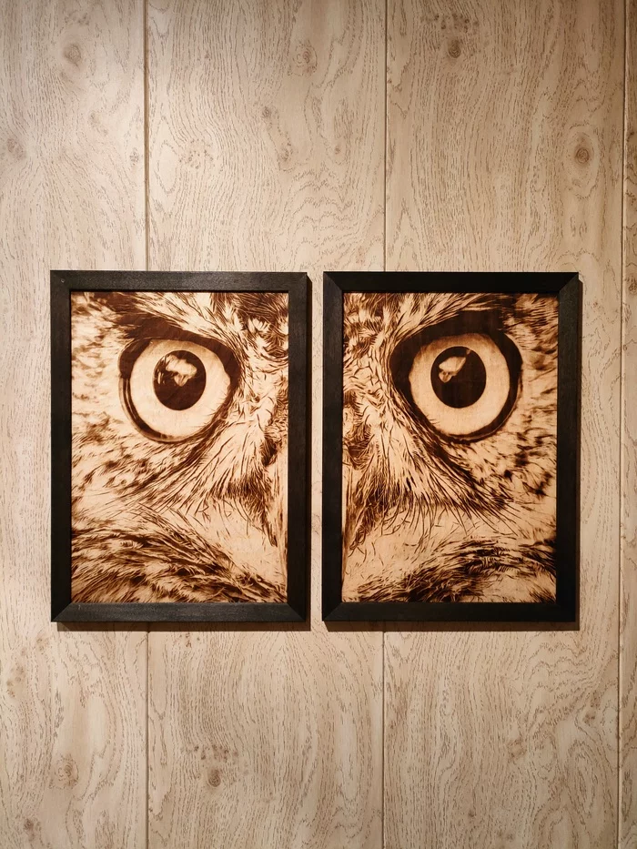 Sight! Burning on the machine - My, Pyrography, Presents, Owl, Painting, CNC