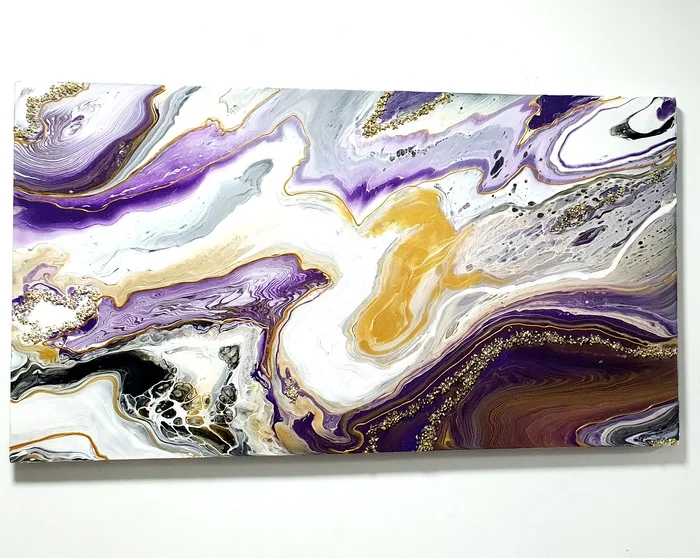 Abstraction Amethyst tunes - Acrylic, Abstraction, Canvas, Liquid acrylic, Video, Youtube