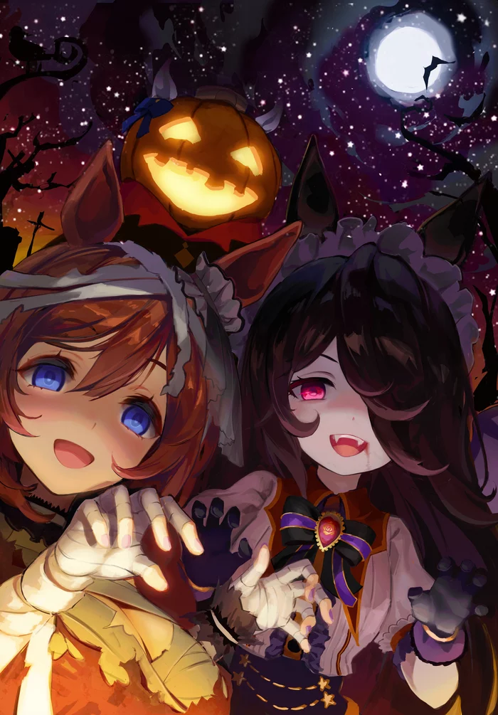 halloween - Anime art, Anime, Uma musume pretty derby, Rice Shower, Super Creek