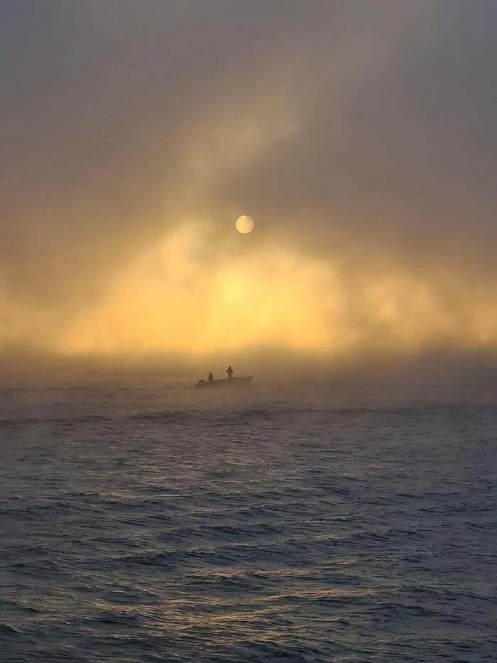 Boat in the fog - The photo, Sea, A boat, Fog