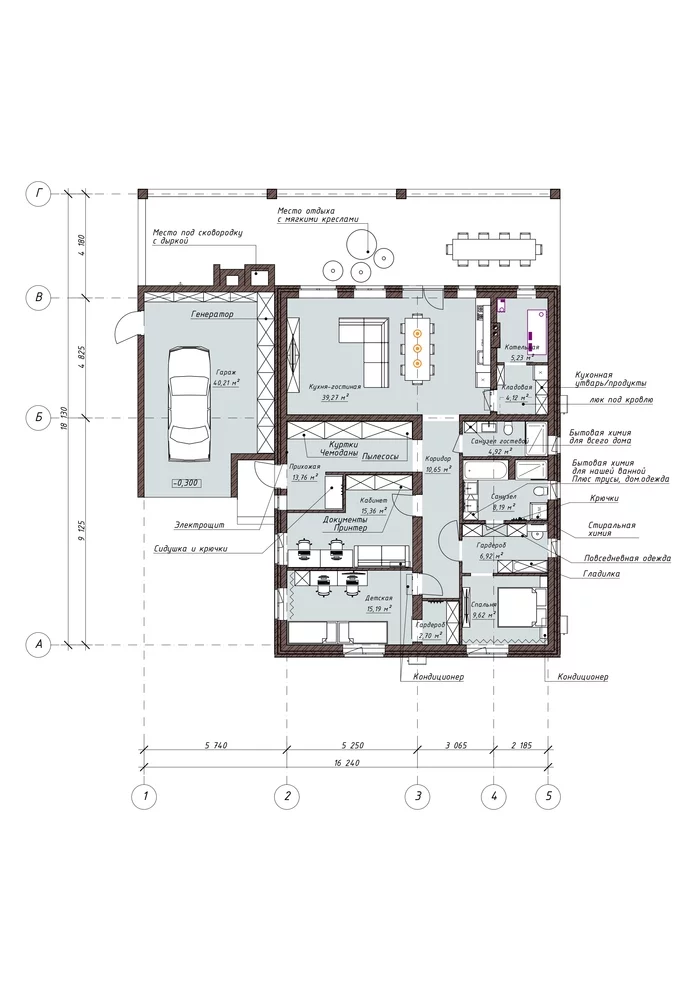 Layout of a one-story house - My, House, Building, Construction, Architect, Layout