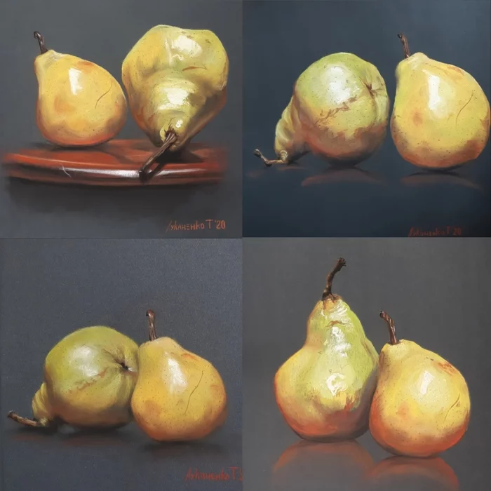 Sketches with pears - My, Drawing, Pears, Pastel pencils, Video, Vertical video, Longpost