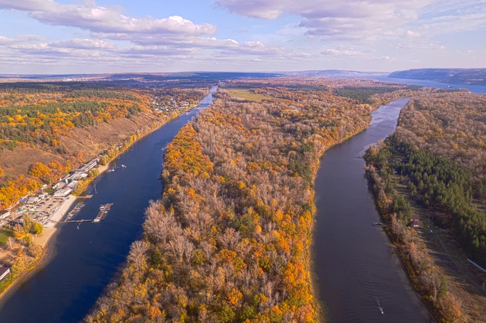 Lake Mastryukovo - My, Volga river, Aerial photography, Autumn, Landscape, Grushin Festival, The photo