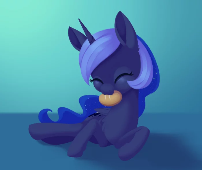 Found some bread - My little pony, Princess luna, PonyArt, Art, Dusthiel