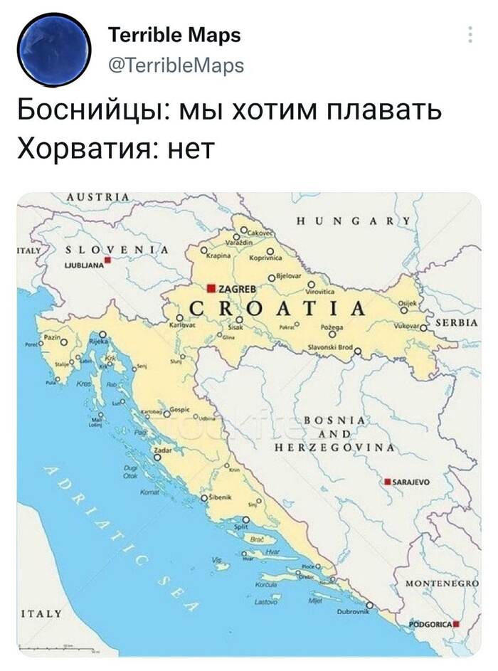 Not fair - Humor, Bosnia and Herzegovina, Croatia, Adriatic Sea, Twitter