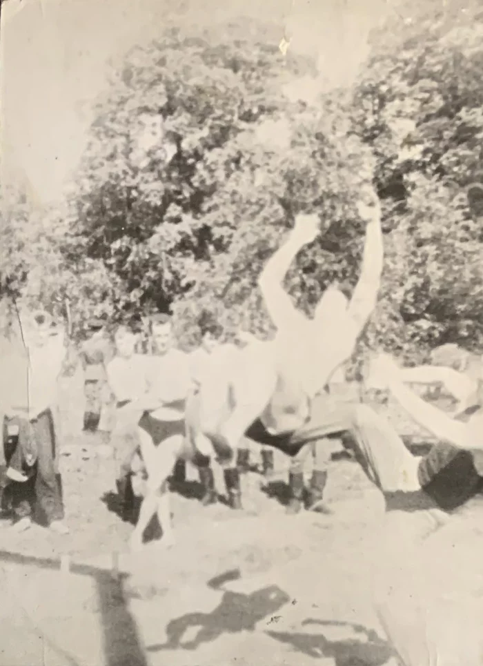 Twisted my foot on a somersault - My, Somersault, Sport, Acrobatics, Gymnastics, Safety net, Kick, Backflip, Old photo, Black and white photo, the USSR, 60th, Film, Longpost