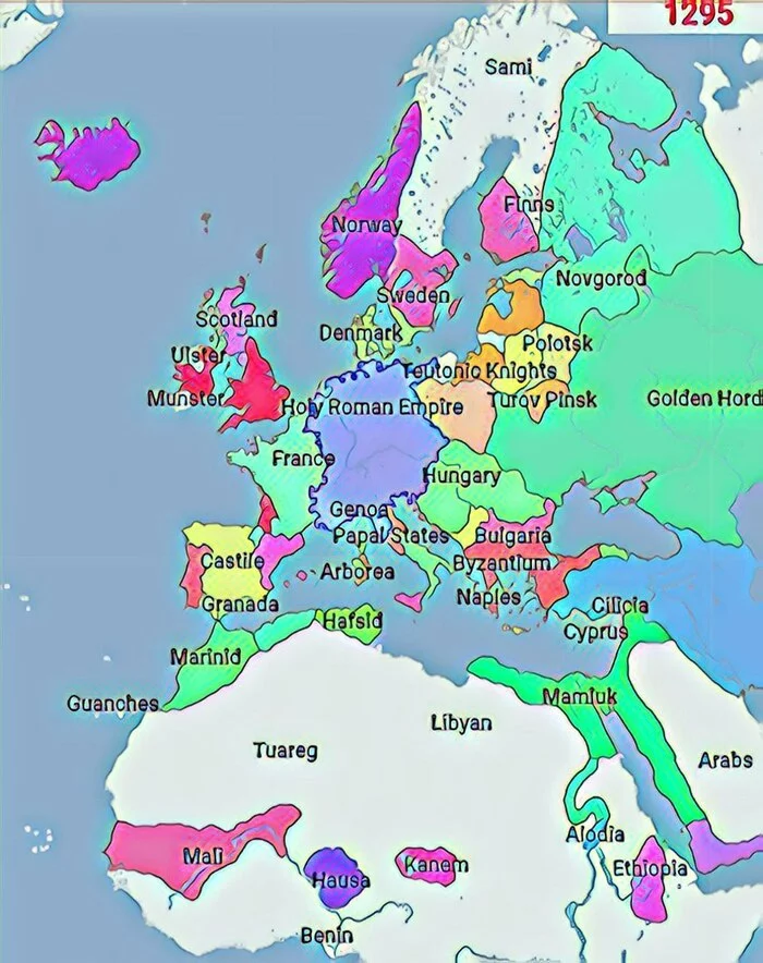 Map of Europe in 1925 - Crossposting, Pikabu publish bot, Cards, Europe, 1925, 13th century