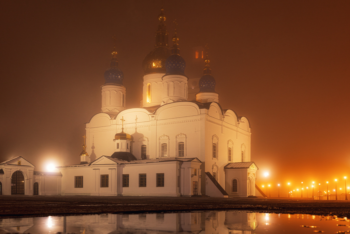 Туманный вечер в Тобольском кремле Тобольск, Тобольский кремль, Туман, Вечер, Атмосферно, Длиннопост