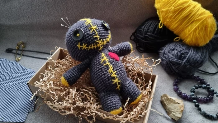 A voodoo doll - Soft toy, Amigurumi, Crochet, Knitting, Knitted toys, Author's toy, Embroidery, Toys, Longpost
