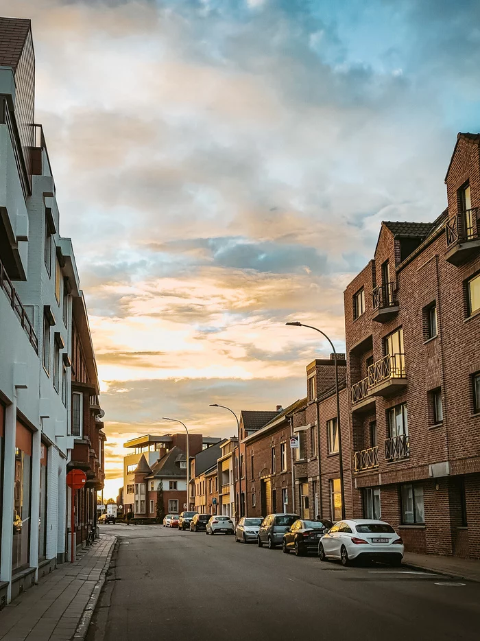 Good morning - My, Town, The street, Sky, Morning, Sunrise, Belgium, Limburg