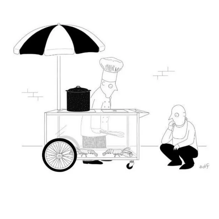 Street food for the sophisticated - Comics, The new yorker, Lobster