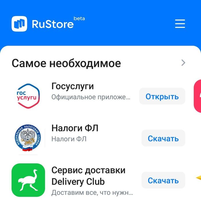 Самое необходимое Приложение на Android, Rustore