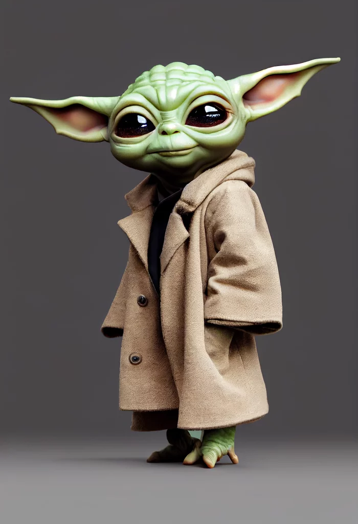Baby Yoda in a business suit from the Midjourney neural network - Midjourney, Нейронные сети, Artificial Intelligence, Art, Grogu, Mandalorian, Longpost