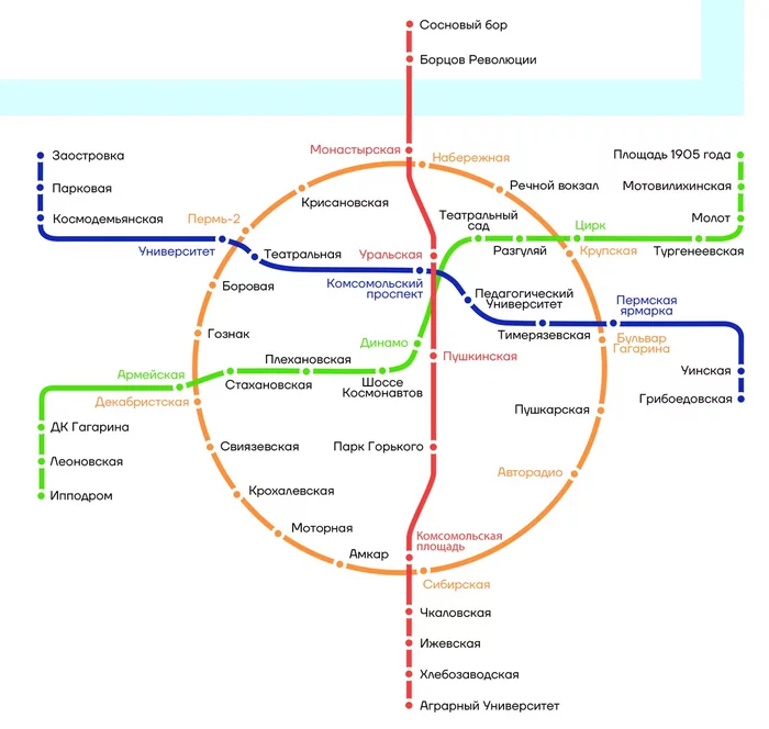 Пермское метро схема