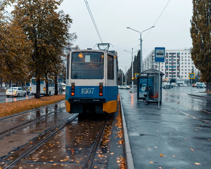 Осеннее - Моё, Фотография, Уфа, Урбанфото, Трамвай, Башкортостан, Велосипед, Ночной город