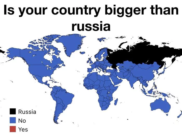 Ваша страна больше, чем Россия? - Россия, Мир, Страны, Размер, Карты, Анкета, Опрос, Географическая карта