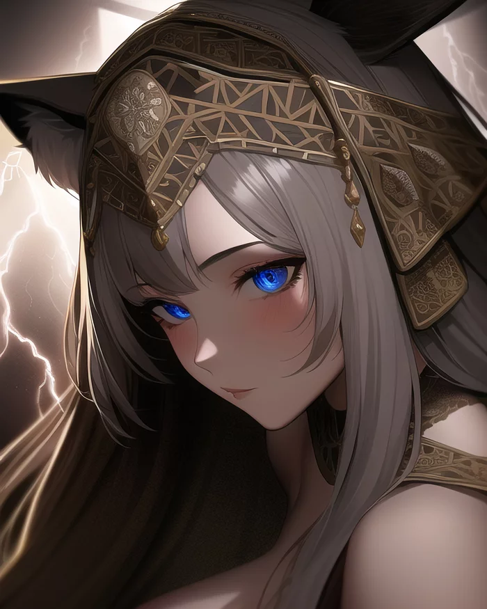 Anime Art (Novel AI) - Anime, Anime art, Art, Girls, Novelai, Нейронные сети, Girl with Horns, Longpost