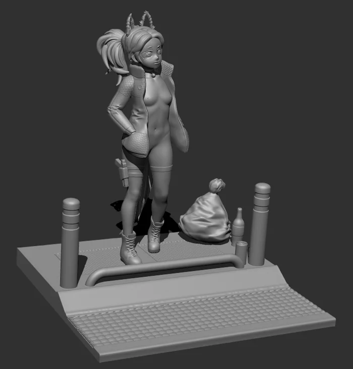 Неканоничная Ребекка - NSFW, Моё, Фигурки, Аниме, 3D печать, 3D моделирование, Длиннопост