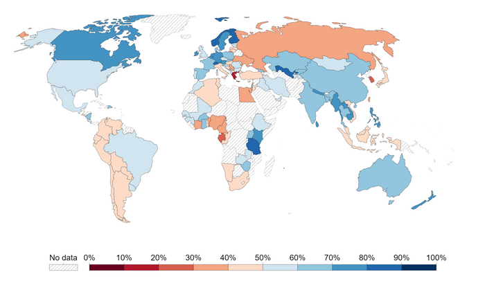 Процент людей, доверяющих журналистам своей страны Журналисты, Карты, Доверие