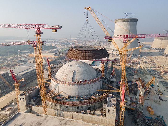 Rosatom In Bangladesh and the skirt of the first power unit of the Rooppur NPP. 200 tons lifted 5 hours - news, Russia, nuclear power station, Rosatom, Bangladesh, Dome, Rooppur Nuclear Power Plant, Longpost