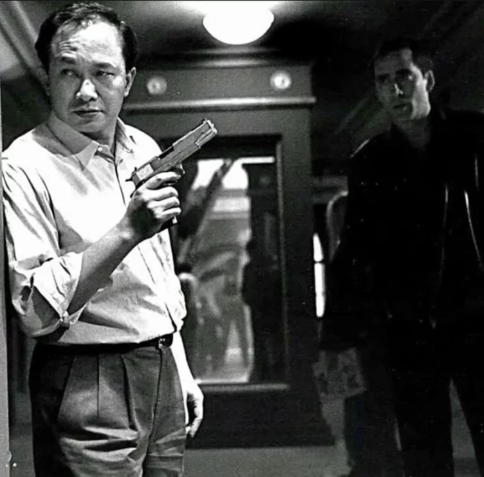John Woo and Nicolas Cage on the set of Face Off (1997) - Movies, Actors and actresses, Hollywood, What to see, Боевики, Nicolas Cage, Faceless Movie, Films of the 90s, Photos from filming