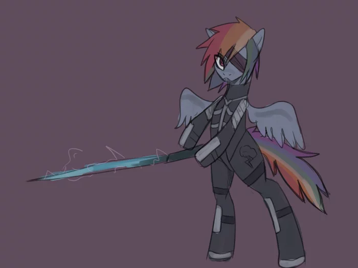 Рэйден Дэш - My Little Pony, Rainbow Dash, MLP Crossover, Metal Gear Rising