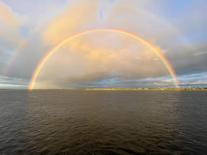Rainbow over the Yenisei - My, Rainbow, Yenisei, Siberia, The photo