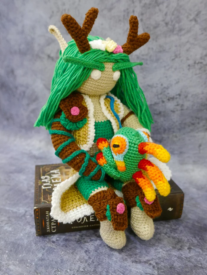 Night Elf Druid - My, Amigurumi, Needlework without process, Knitted toys, World of warcraft, Author's toy, Night elfs, Druid, Murlocs, Handmade, Knitting, Longpost