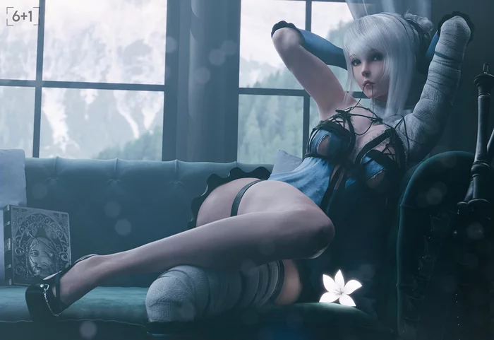 Kaine - NSFW, Эротика, Арт, Kaine, NIER replicant, 3D, Девушки, Нагота